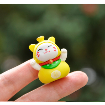 Mô Hình Mèo Lucky Mini Bộ 6 Trang Trí Tiểu Cảnh Decord Ô tô_ Hàng chính hãng