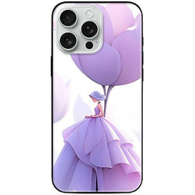 Ốp lưng cho iPhone 14 - iPhone 14 Plus - iPhone 14 Pro - iPhone 14 Pro Max - Cô Gái Hoa Tím - Hàng Chính Hãng