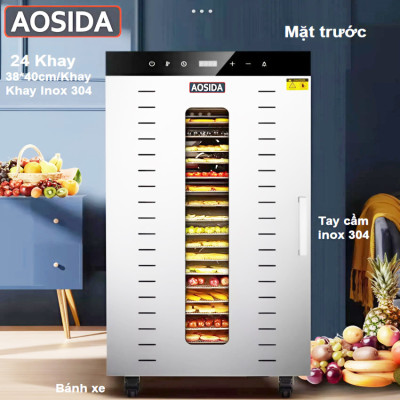 Máy sấy thực phẩm công nghiệp thương hiệu cao cấp AOSIDA SS-24H 24 khay - Dung tích 215L - Hàng Chính Hãng