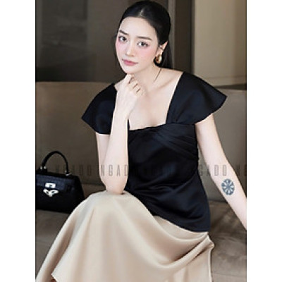 Set áo váy đen nude tay con NGADO , set áo váy , set công sở