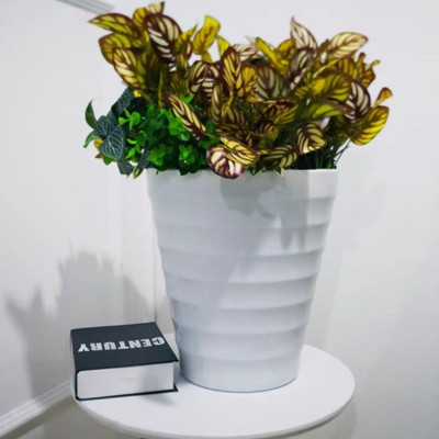 Chậu trồng cây vòng tròn bằng nhựa ABS bóng cao cấp  KT ( M32XC35CM )