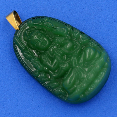 Mặt Phật Thiên Thủ Thiên Nhãn thạch anh xanh 4.3cm