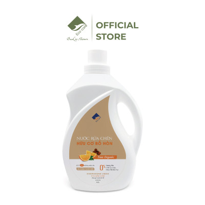 Nước rửa chén hữu cơ Bồ hòn Ecocare tinh dầu Vỏ Cam 4000ml