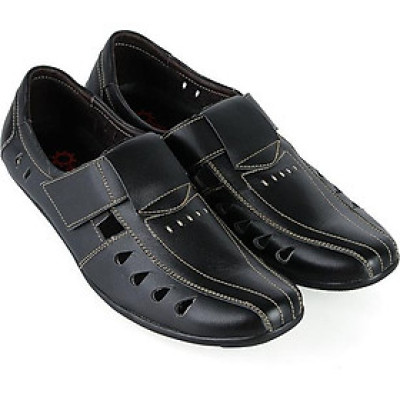 Giày rọ nam Huy Hoàng da bò màu đen HT7786