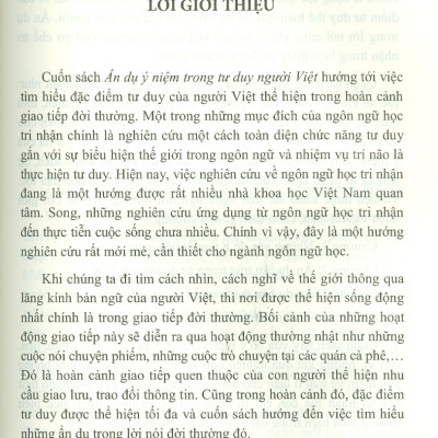 Ẩn Dụ Ý Niệm Trong Tư Duy Của Người Việt (Khảo Sát Trên Tư Liệu Ngôn Ngữ Đời Thường Của Người Việt Ở Một Số Tỉnh Đồng Bằng Bắc Bộ)