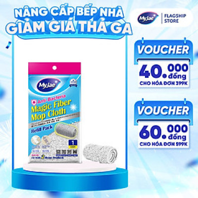 Bông Lau Thay Thế MyJae Đài Loan Sợi Fiber Cho Cây Lau Nhà Tự Vắt Kháng Khuẩn Và Cây Lau Nhà Phun Sương 33.5cm x 10.5cm