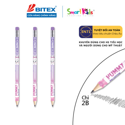 Hộp 12 Bút chì đen 2B Pommy Collection SmartKids PC23