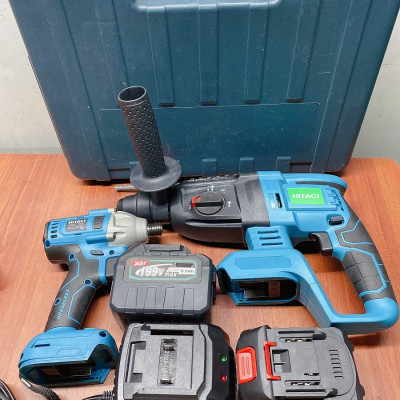 Bộ Combo 2 Máy Khoan Gồm Máy Khoan Đục Bê Tông Và Máy Chuyến Vít 199V - Động Cơ Không Chổi Than - Tặng Hộp Đựng