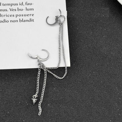 Khuyên tai bông tai nam dáng dây chuyền đuôi đinh bá đạo