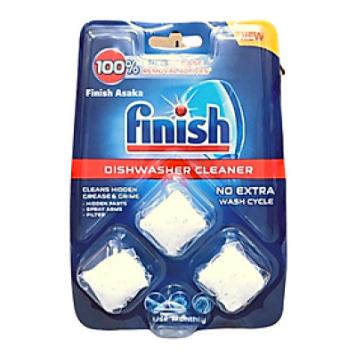 Viên vệ sinh làm sạch sâu trong máy rửa bát Finish Vỉ 3 viên - Chính Hãng.
