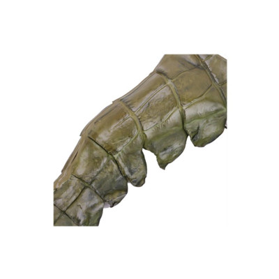 Móc khóa da cá sấu Huy Hoàng gai đuôi màu rêu-HP8237