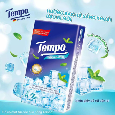 Combo 2 Lốc Khăn Giấy Bỏ Túi Tempo Regular (Lốc 10 Gói) - Bạc Hà