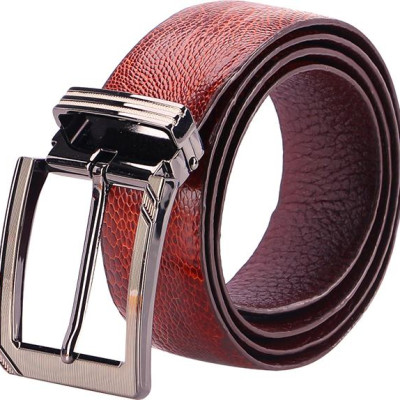 Thắt Lưng Nam Da Đà Điểu Trơn Đầu Kim Huy Hoàng HT4415 - Nâu Đỏ