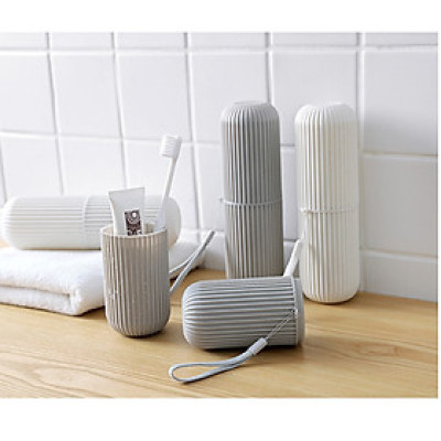 Bộ 2 ống đựng bàn chải kem đánh răng du lịch HC-05 Nhật Bản hộp đựng đồ đa chức năng tiện dụng 