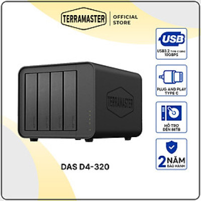 Thiết bị lưu trữ DAS TerraMaster D4-320 4-bay Hàng chính hãng
