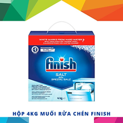Muối rửa chén bát Finish trong máy rửa bát 4kg/hộp dành cho máy rửa chén bát gia đình Châu Âu - Bosch - Electrolux