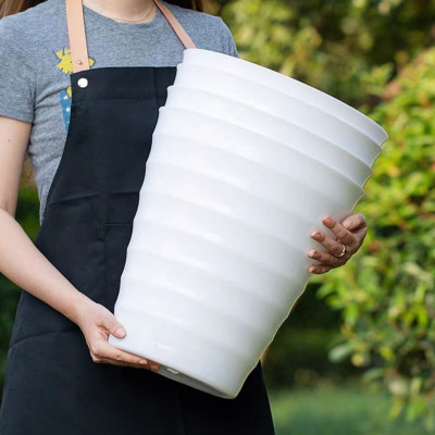 Chậu trồng cây vòng tròn bằng nhựa ABS bóng cao cấp  KT ( M32XC35CM )