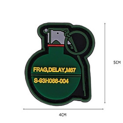 Patch_miếng dán velcro PVC lựu đạn_chiến thuật