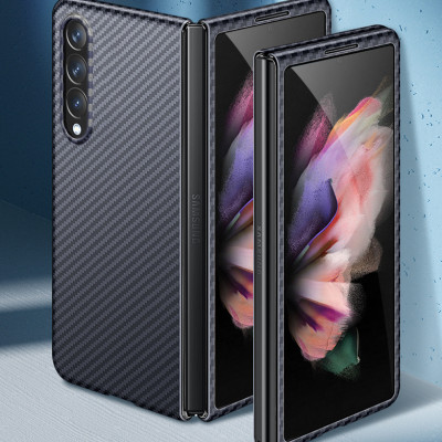 Ốp lưng dành cho Samsung Galaxy Z Fold 3 hiệu X Level vân sợi carbon chống sốc chống vân tay chống bẩn - Hàng nhập khẩu