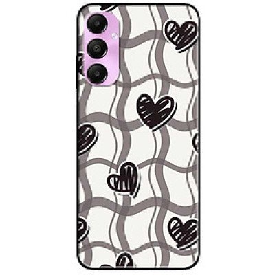 Ốp lưng cho Samsung A04 - A04s - A05 - A05s - Họa Tiết Tim Đen - Hàng Chính Hãng