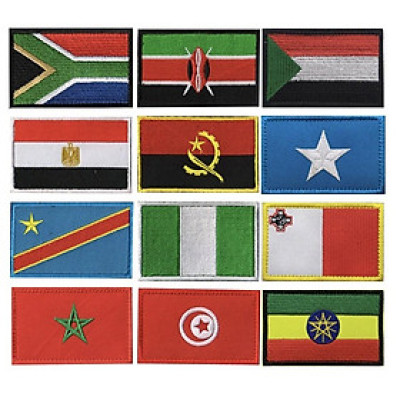 Patch cờ các nước Châu Phi_dán quần áo_ba lô