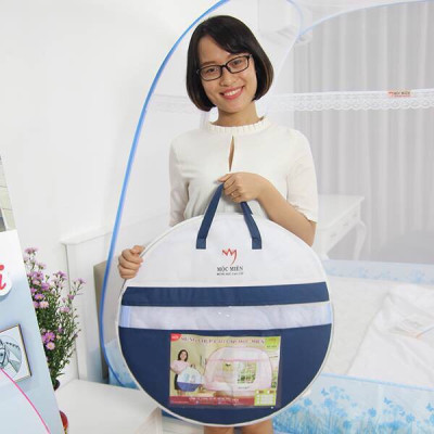 Màn Chụp Cao Cấp Mộc Miên Hoạ Tiết Xanh Cá Mập - Kích Thước 1,6mx2m -2 cửa ( Hà Nội )