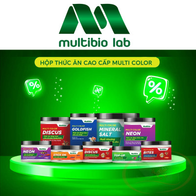 Thức ăn cá dĩa Multi Color Discus hạt nổi chìm chậm tăng màu cá cảnh