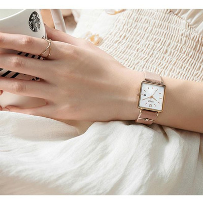  Đồng hồ nữ Julius Star JS-048 dây da mặt vuông