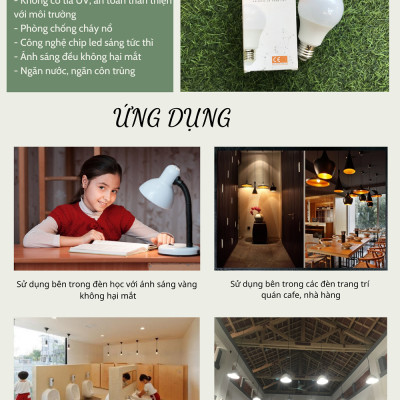 COMBO 3 Bóng đèn LED bulb tròn LEDGOES 9W