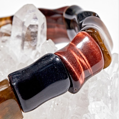 Vòng Đốt Trúc Thạch Anh Mắt Hổ Tam Tài (9mm) Ngọc Quý Gemstones