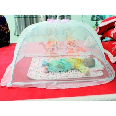 Đồ Dùng Phòng Ngủ -  Màn Mùng Chụp Rút Dây - Mùng Chụp Em Bé Voan In Bông Đẹp , Gấp gọn