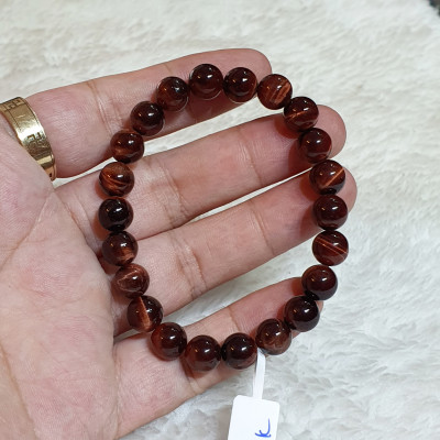 Vòng Tay Đá Mắt Hổ Thiên Nhiên Đỏ Đen 8ly - VTCT0005