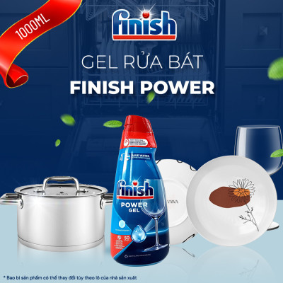 Gel rửa bát Finish All in 1 max Shine & Protect Dishwasher Gels 1000ml QT2824