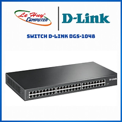 Bộ Chia Mạng Switch D-Link DGS-1048 48 Cổng RJ45 10/100/1000Mbps Vỏ Kim Loại - Hàng Chính Hãng