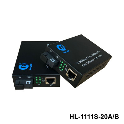 Bộ chuyển đổi quang điện Ho-Link HL-1111S-20AB | 1 sợi quang 10/100MB - Hàng chính hãng