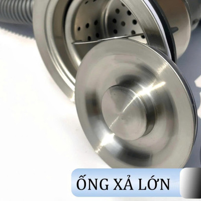 Bộ Xả Chậu Chén Xi Phông Nhựa Ống Thoát Lớn Phi 42 Thoát Nước Nhanh - Loại 1 hộc và 2 hộc, phi 110 thông dụng