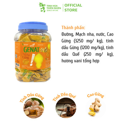 Kẹo Genat Gừng (Hủ 300 viên) - Tinh Hoa Thiên Nhiên
