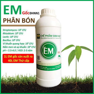 Combo 3 chai Chế phẩm sinh học EM gốc (1lit). Ủ phân cá, rác bã hữu cơ hoai mục không mùi hôi. Làm phân bón giàu dinh dưỡng cho cây trồng. Men vi sinh Đại Học Nông Nghiệp 1. HSD: 2 năm 