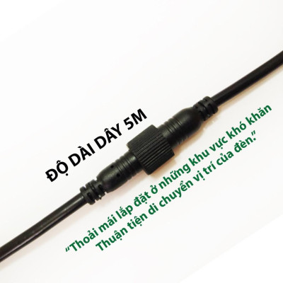 Dây nối dài cho Đèn Pha Năng Lượng Mặt Trời dài 5 Mét