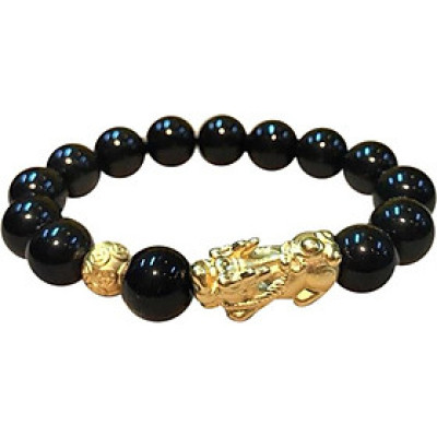 Vòng tay phong thủy nam đá thạch anh đen MS54