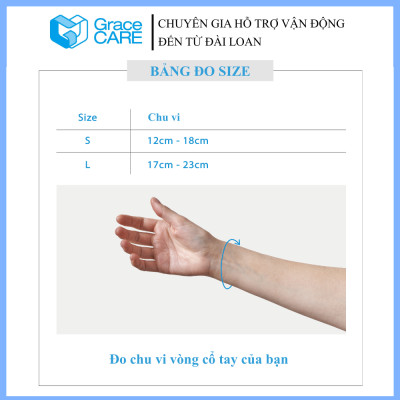 Đai Hỗ Trợ Cổ Tay Grace Care WD320 – Vải Dệt 3D Thoáng Khí, Co Giãn, Hỗ Trợ Vận Động, Thể Thao Nhẹ