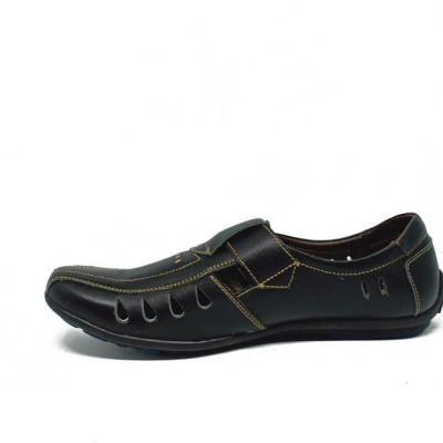 Giày rọ nam Huy Hoàng da bò màu đen HT7784