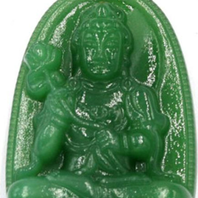 Mặt Phật Đại Thế Chí Bồ Tát thạch anh xanh 4.3cm