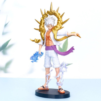 Mô hình One Piece : Mô hình Luffy Gear 5 Nika trắng vòng vàng Cao 28cm