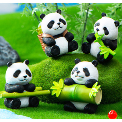 Mô Hình Gấu Trúc Mimi Bộ 8 Trang Trí Decord Ô tô Bánh Kem Tiểu Cảnh_ Hàng chính hãng