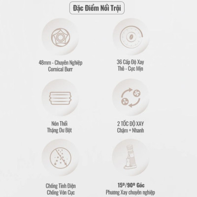 Máy xay cà phê Single Dose HiBREW G5 cao cấp, 36 cấp xay lưỡi cornical burr 48mm chuyên nghiệp, xay cafe siêu mịn - Hàng Nhập Khẩu