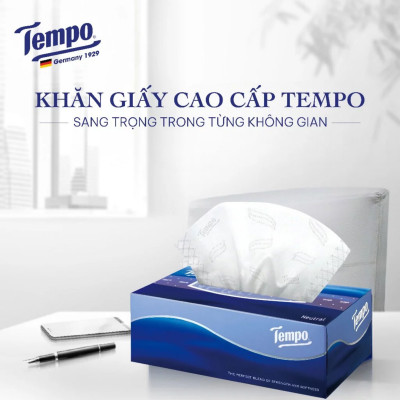 Lốc 4 Khăn Giấy Hộp Tempo 86 Tờ - Gỗ Táo