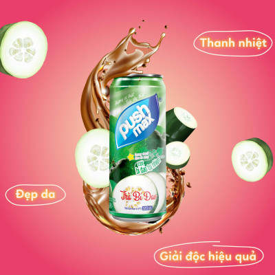Lốc 6 Lon Nước Trái Cây Trà Bí Đao Pushmax (320ml x 6 Lon)