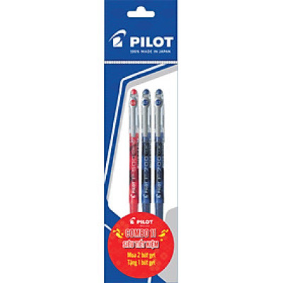 Combo Pilot 11 : 2 Bút Gel P500 Mực Xanh + 1 Bút Gel P500 Mực Đỏ
