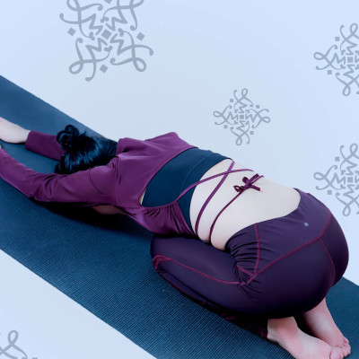 Bộ Đồ Thể Thao Nữ LMcation - Áo Đa Năng Joyce Crop Top & Quần Dài Phối Lưới LMcation Venus - Màu Tím